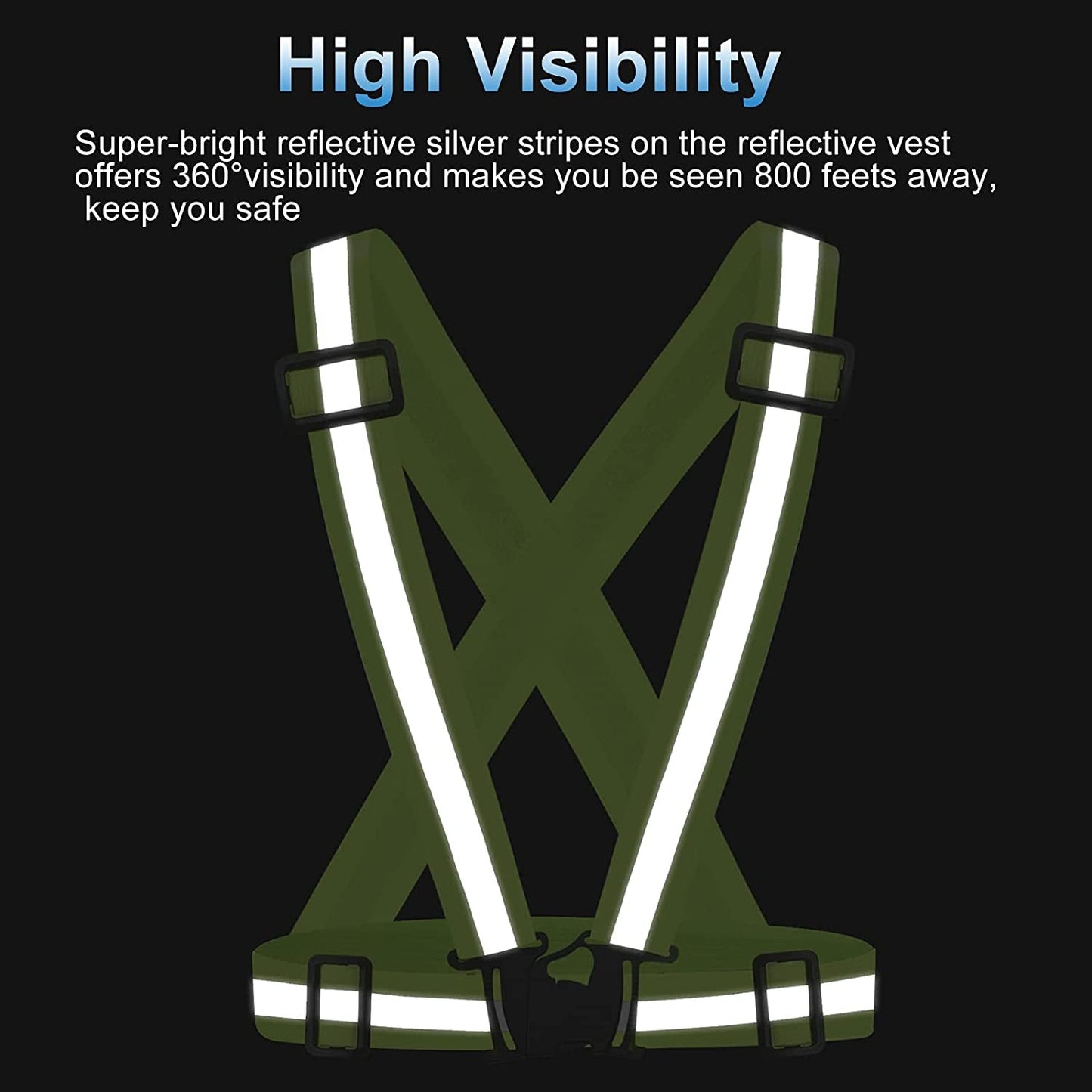  Running Reflective Vest Gear 2Pack, High Visible Reflective Running Vest Adjustable Safety VES for Night Outdoor Running Cycling Motorcycle Dog Walk Jogging