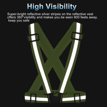  Running Reflective Vest Gear 2Pack, High Visible Reflective Running Vest Adjustable Safety VES for Night Outdoor Running Cycling Motorcycle Dog Walk Jogging