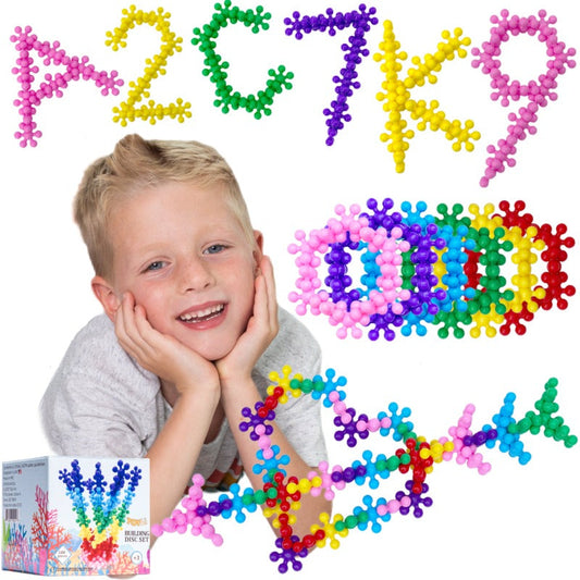 100 Piece Building Discs Set - Multi-colored Interlocking Connecting Blocks