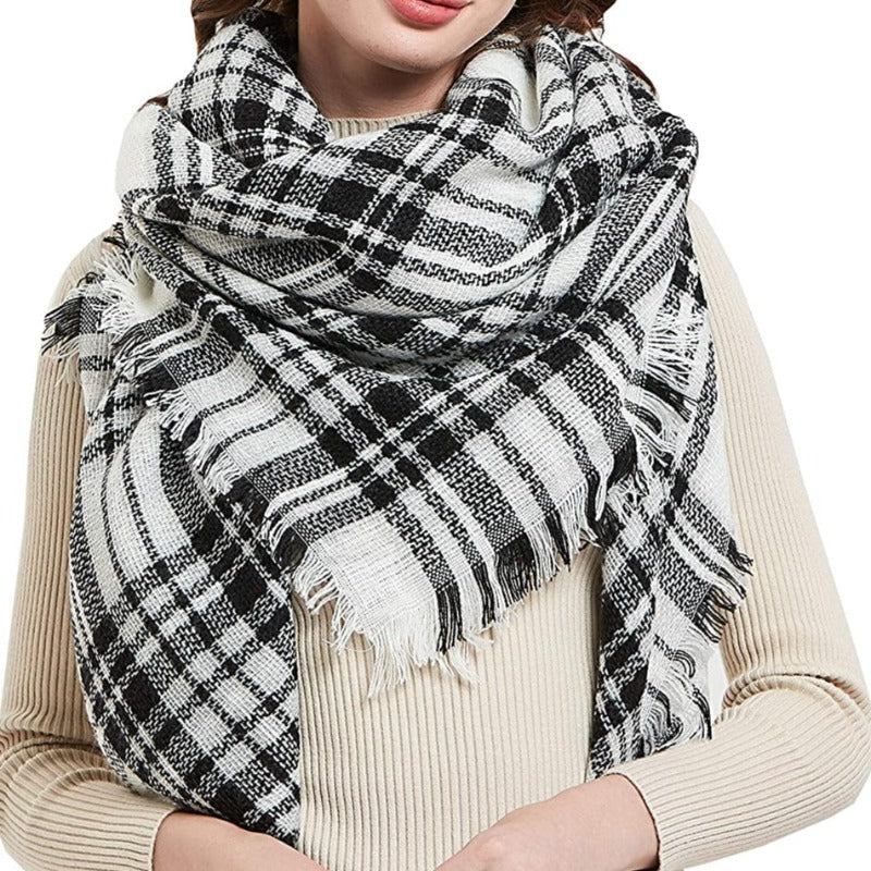 Women's Warm Square Plaid Scarf