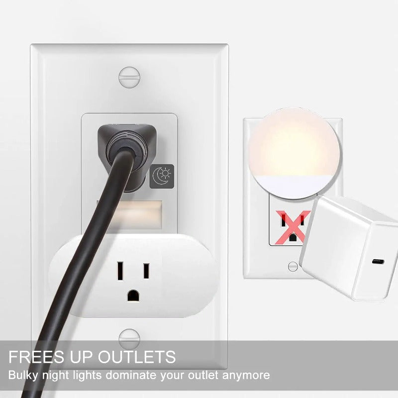 4 Pack LED Night Light Wall Outlet - Easy to Install, Standard Electrical Outlets with Night Lights