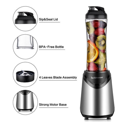 Smoothies Blender Personal Size 300 Watts with 18 Oz (Silver)