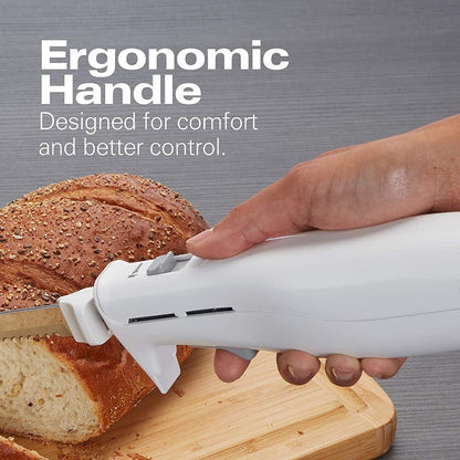 Hamilton Beach Electric Knife for Carving Meats, Poultry, Bread, Crafting Foam & More Includes Storage Case & Serving Fork