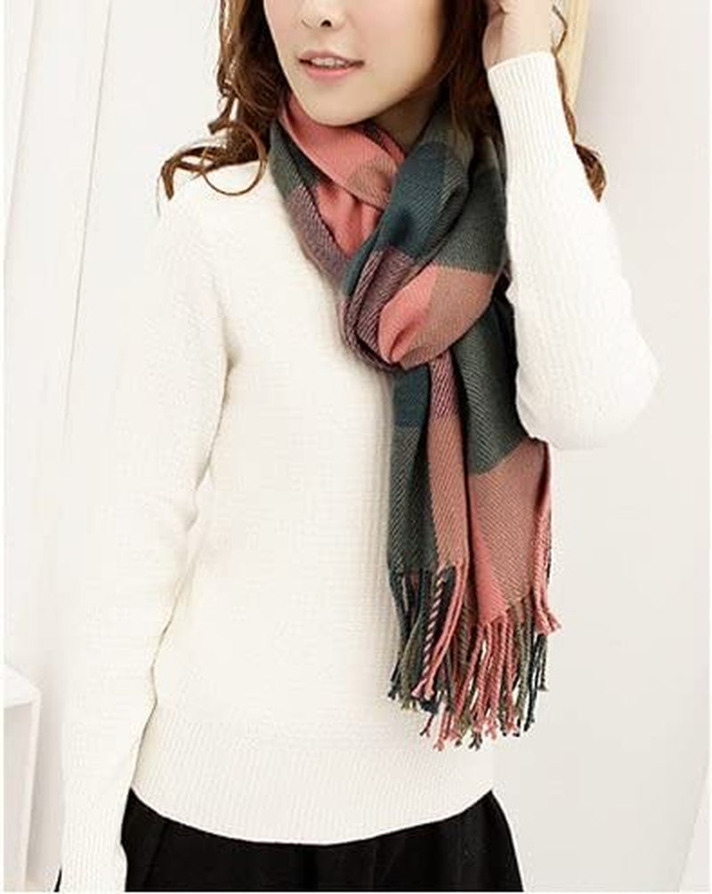  Women's Plaid Warm Shawl Scarf 