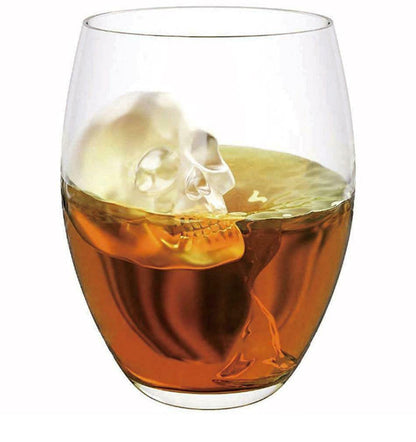 Silicone 3D Skull ICE Cube Tray Maker round Ball Sphere Mold Whiskey Cocktails - New