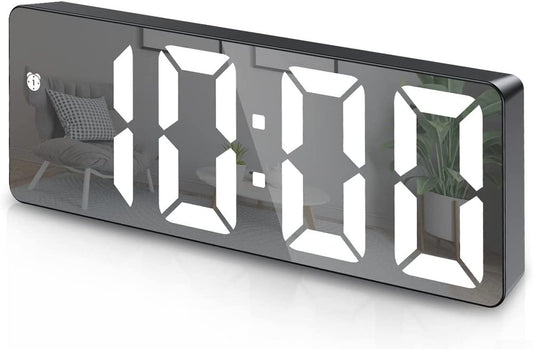 LED Digital Alarm Clock with Temperature Display & Adjustable Brightness