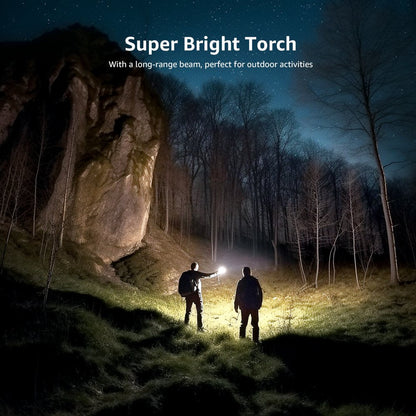 2-Packs LED Flashlights with Clip LE2050 Flashlight High Lumen Super Bright, 5 Lighting Modes, Zoomable Waterproof Lightweight Flashlights for Emergencies,Camping, Powered by AAA Battery,