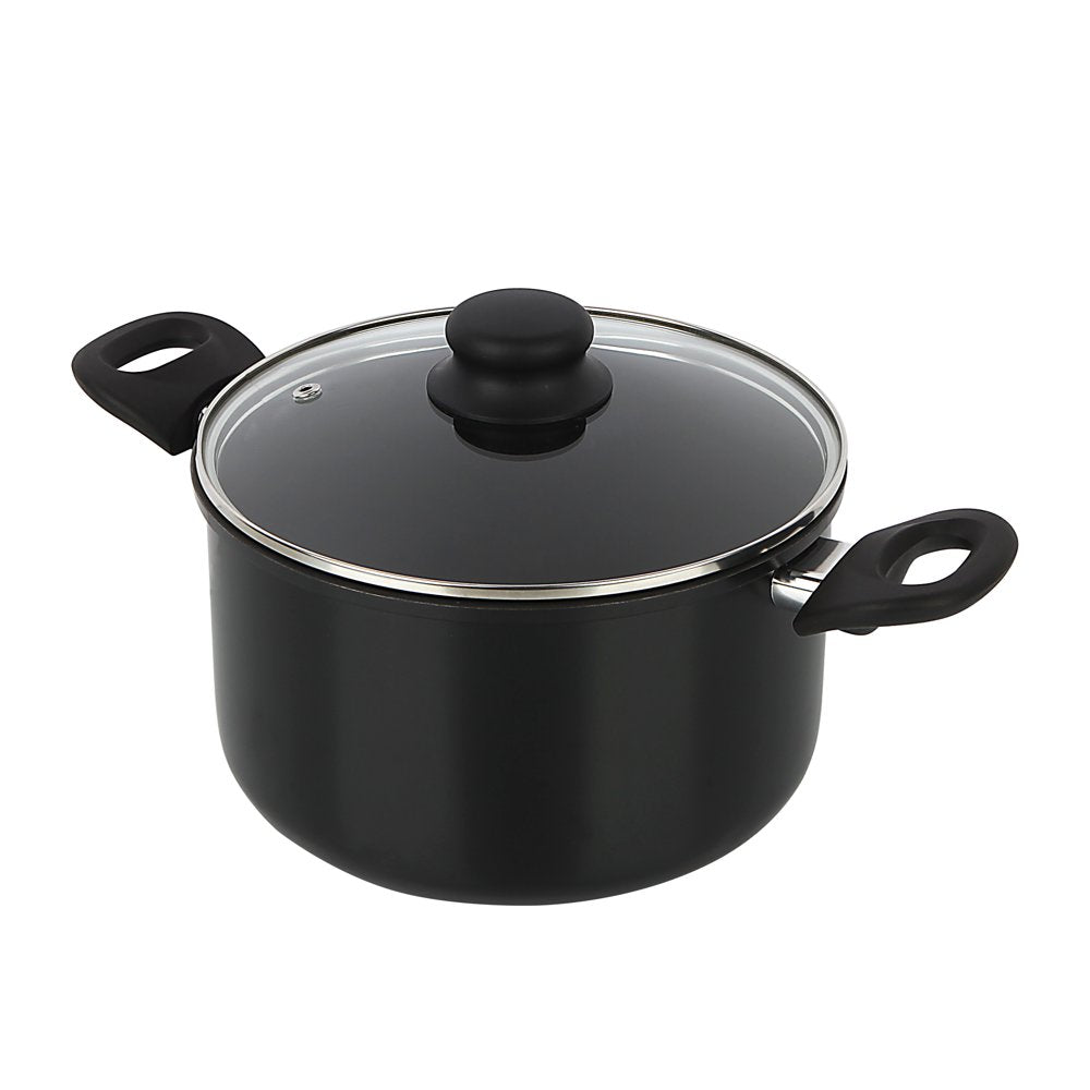 Aluminum Black Non-Stick Coated 5QT Dutch Oven with Glass Lid
