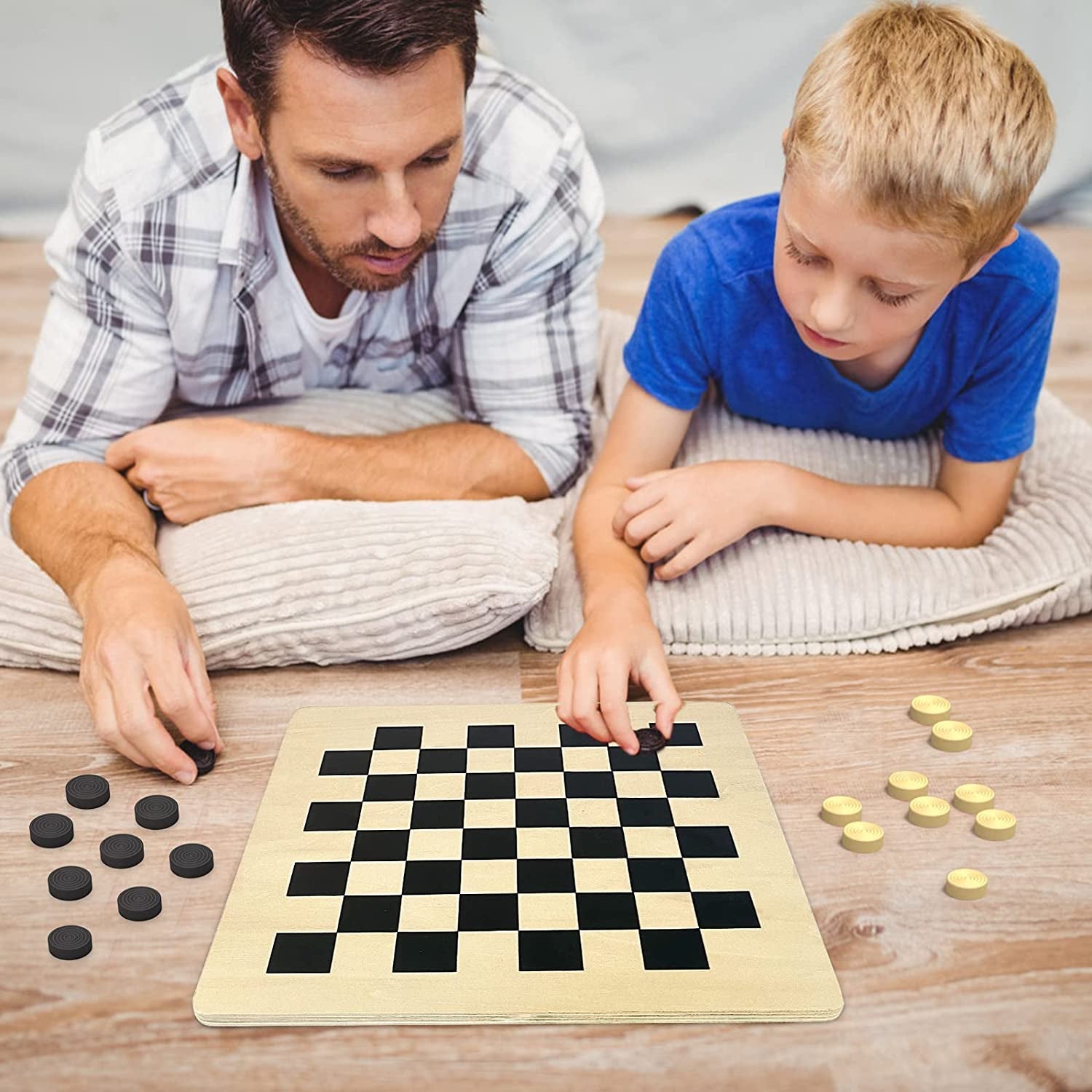 Upgraded Wooden Geoboard with Othello Board Game - Educational Montessori Toys Wooden Geoboards with Rubber Bands and Pattern Cards, Math Manipulative Material STEM Puzzle Brain Teaser Gift for Kid