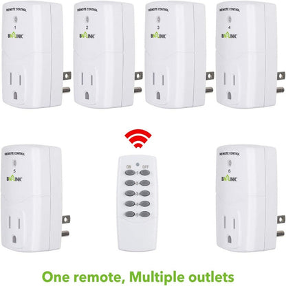 Wireless Remote Control Outlet Switch Power Plug in for Household Appliances, Wireless Remote Light Switches (2 Remotes + 5 Outlets)