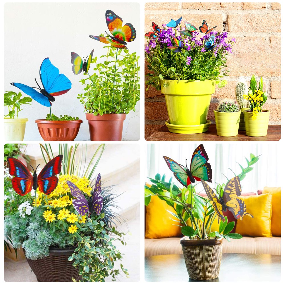 50 Pcs Garden Butterfly Stakes