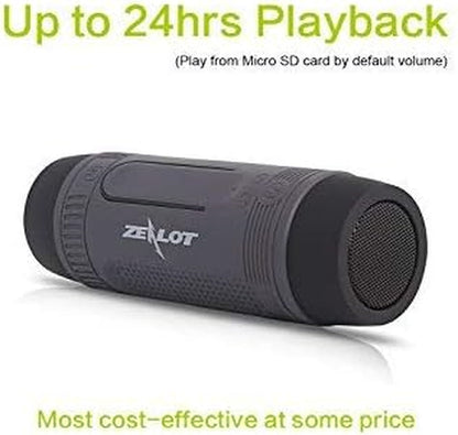  Bluetooth Speaker, Portable Wireless Speaker, S1 Bocina Bluetooth, 4000mAh, IPX5 Waterproof, LED Torch Light, MIC/TF/AUX for Home Outdoor Hiking Camping iOS Andoird -Gray
