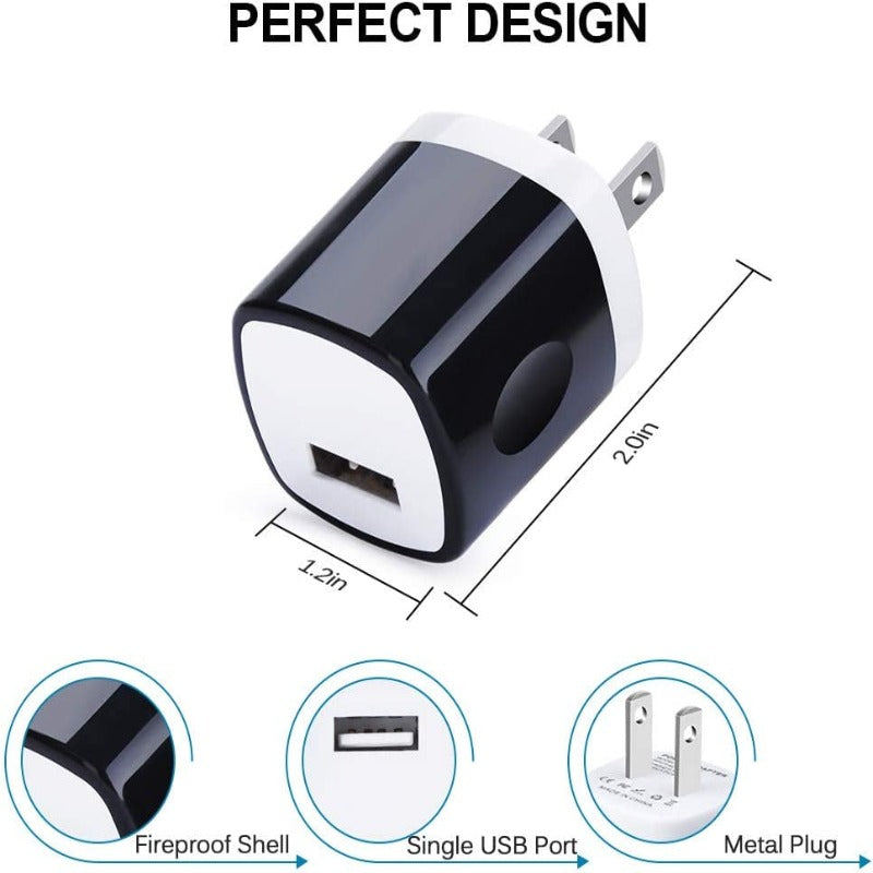 10 Pack Power USB Plug Charging Cube Block