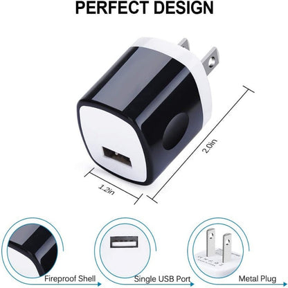 10 Pack Power USB Plug Charging Cube Block