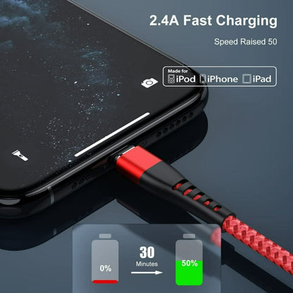 Mfi Certified Lightning Cable, 3Pack 3/6/6 FT Long Iphone Charger, Premium Nylon Iphone USB Cables, Fast Charging