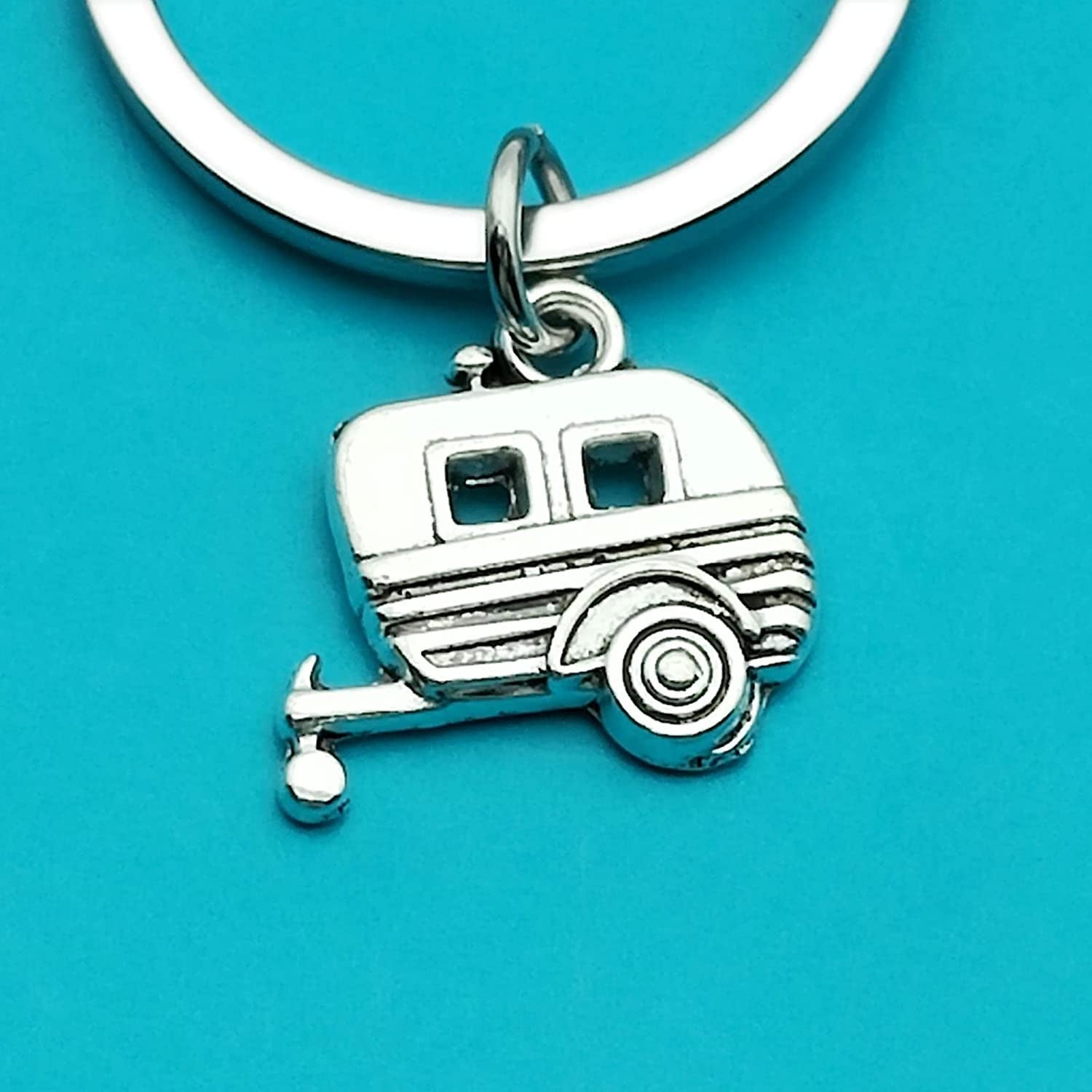 2pcs  Happy Camper RV Keychain Camping Gifts for Men Women Camper Trailer