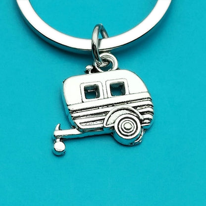 2pcs  Happy Camper RV Keychain Camping Gifts for Men Women Camper Trailer