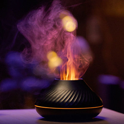 Flame Air Diffuser - 130ml Essential Oil Flame Diffuser Humidifier with Fire LED Light with Auto Off Protection