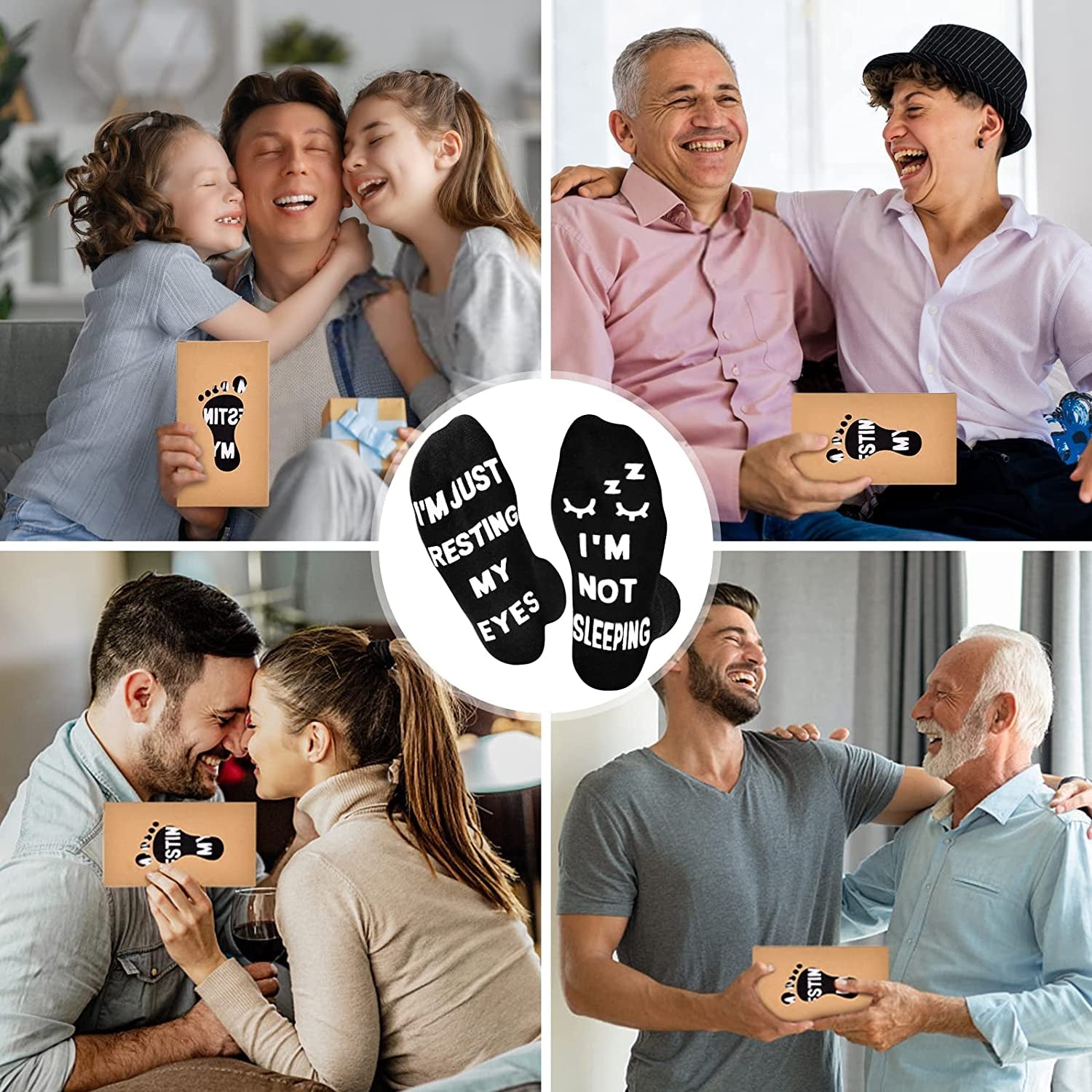  Fathers Day Dad Gifts from Daughter Son Wife, Mens Gifts Funny Socks Gifts for Men Grandpa Husband Him
