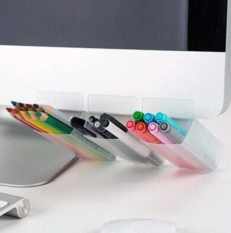  Pen Pencil Holders Desktop Accessories Bags Desk Organizers Containers Storage Bags-2 Pack (Triangle)