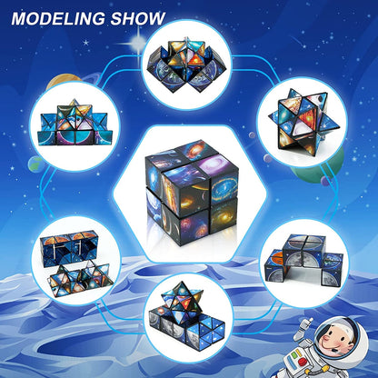 Magic Cube 2 in 1 Set, Magic 3D Puzzle Cubes for Kids and Adults