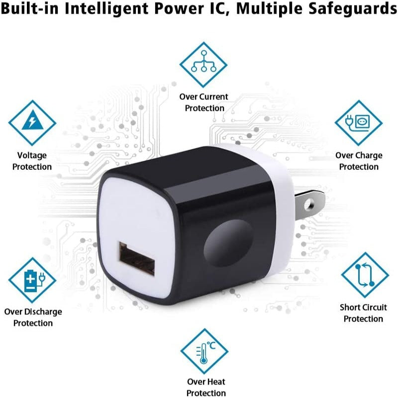 10 Pack Power USB Plug Charging Cube Block