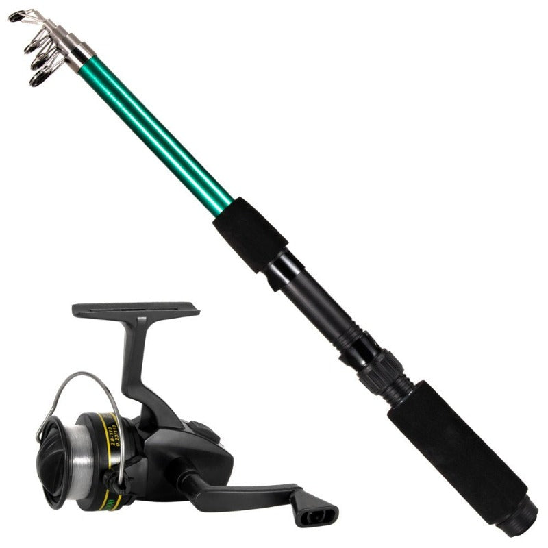  127Pcs Fishing Tackle Set Telescopic Fishing Rod Pole with Reel Floats Hooks Accessories