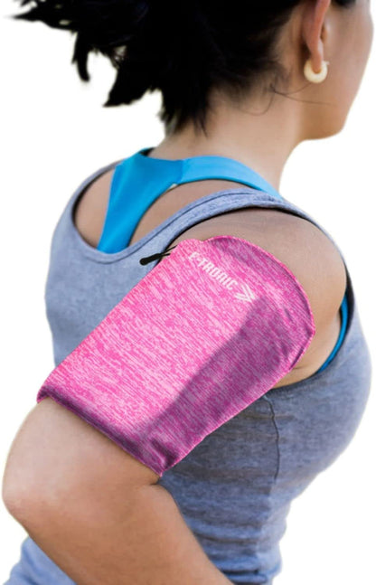  Phone Holder for Running, Cell Phone Arm Bands with Reflective Logo, Phone Strap Armband Fits iPhone and Android, Use for Running, Walking, Hiking and Biking, Black, Medium