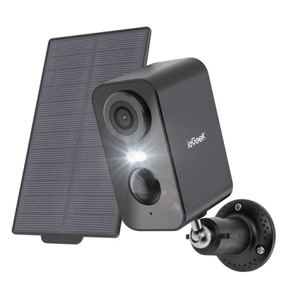 Solar Wireless Security Cameras Outdoor, Wifi, Iegeek 2K Color Night Vision, Spotlight & Siren Alarm, Outdoor Camera with AI Motion Detection
