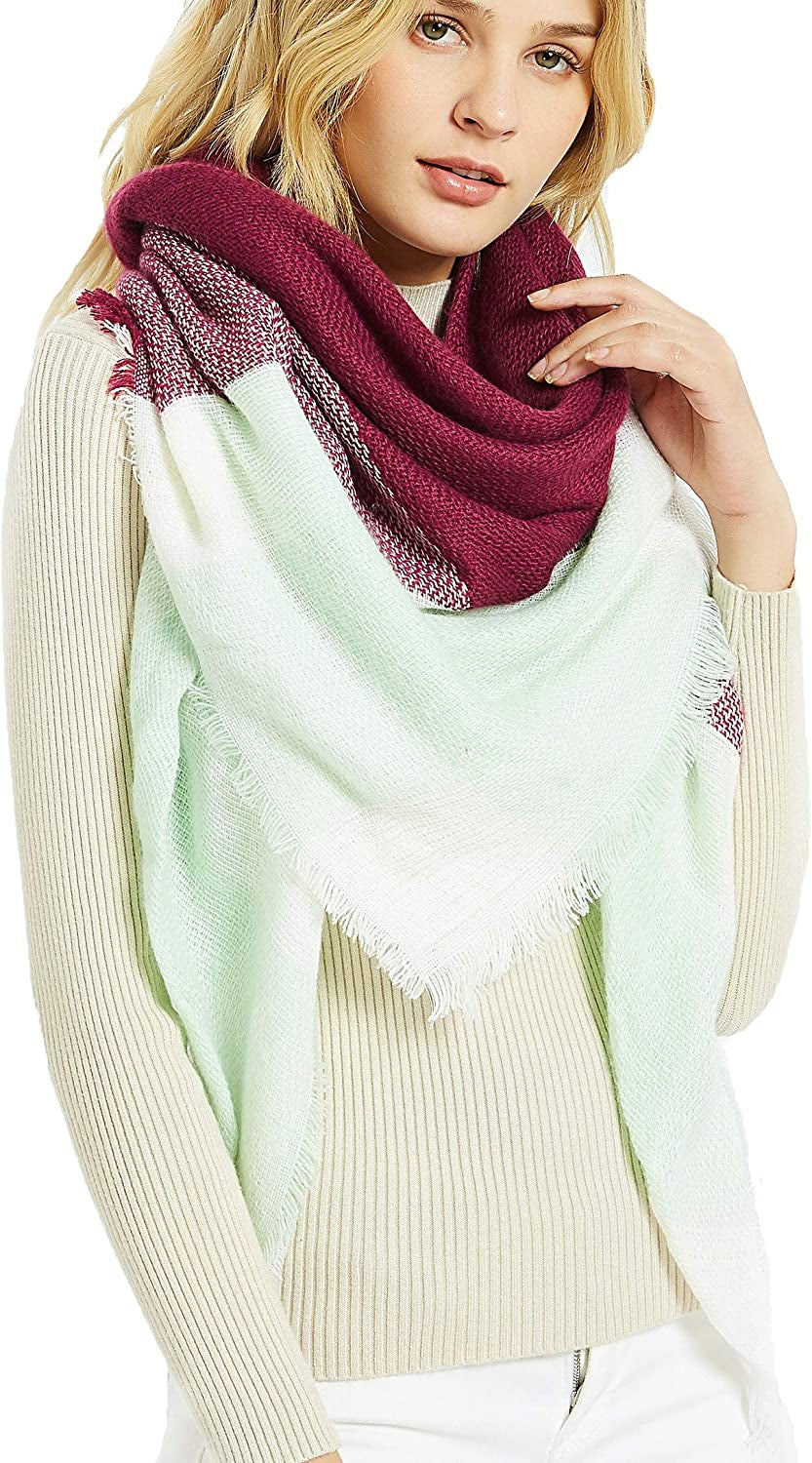 Women's Warm Square Plaid Scarf