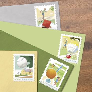 USPS Backyard Games Forever Stamps - Sheet of 16 First Class Forever Stamps
