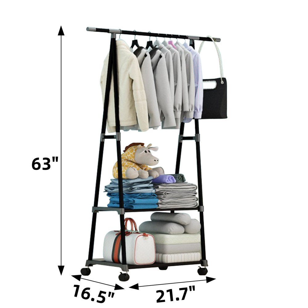  2 Tier Clothes Rack on Wheels