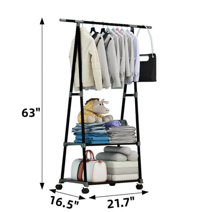  2 Tier Clothes Rack on Wheels