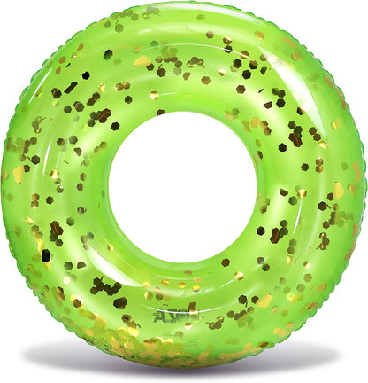  Inflatable Pool Float Tube Confetti 36 Inches Premium Swim Ring Heavy Duty Vinyl Flotation Pool Floats Toy for The Beach, Party, Vacation, UV Resistant - Pool Party