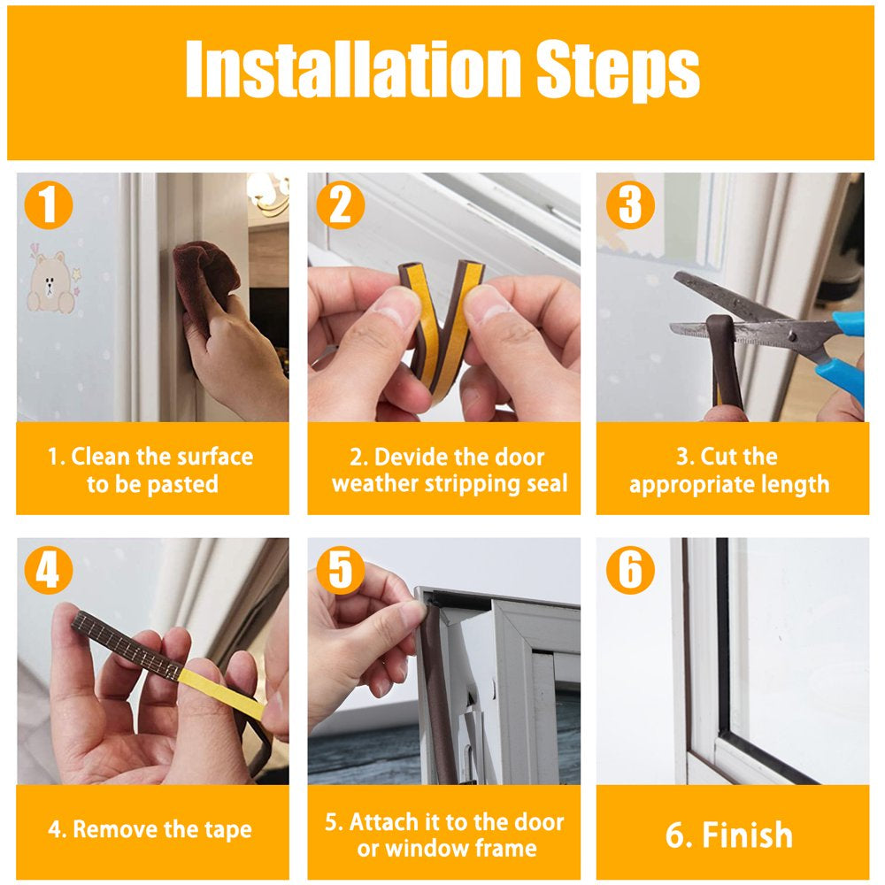 2/1 Indoor Weather Stripping,  Foam Insulation Tape with Self Adhesive Tape for Doors and Windows