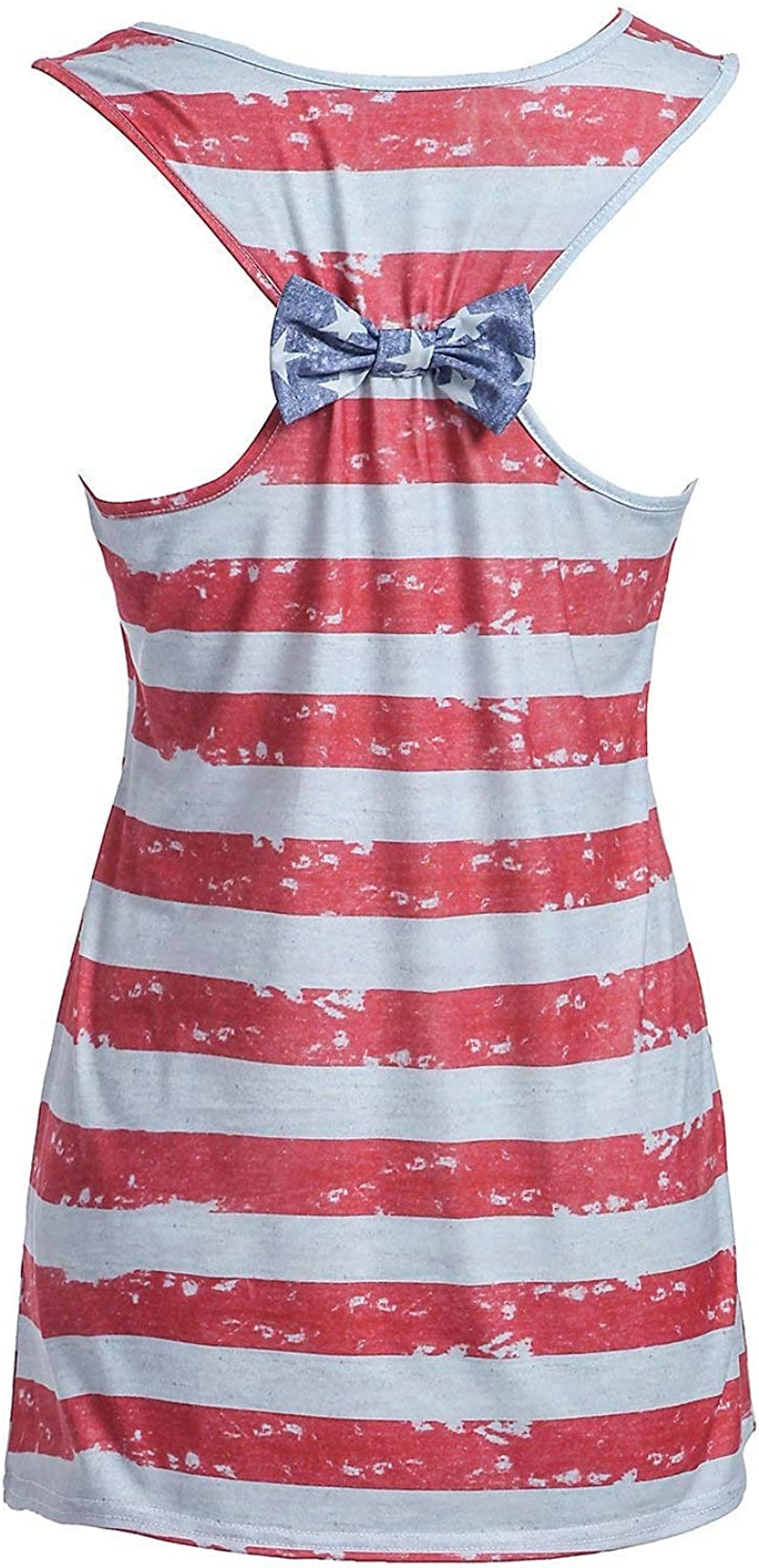 Womens Patriotic American Flag Print Summer Sexy Sleeveless T-Shirts Tank Top