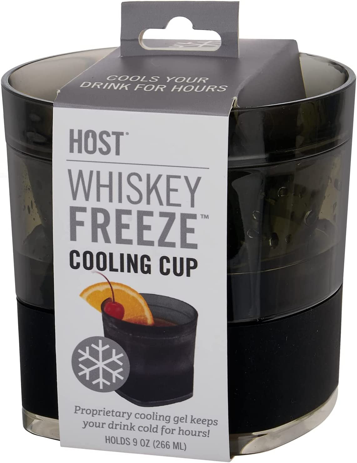  Cooling Cups for Whiskey, Bourbon, and Scotch, Freezer Gel Chiller Double Wall Tumblers Set of 1, Smoke,9 ounces
