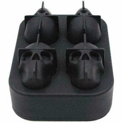Silicone 3D Skull ICE Cube Tray Maker round Ball Sphere Mold Whiskey Cocktails - New