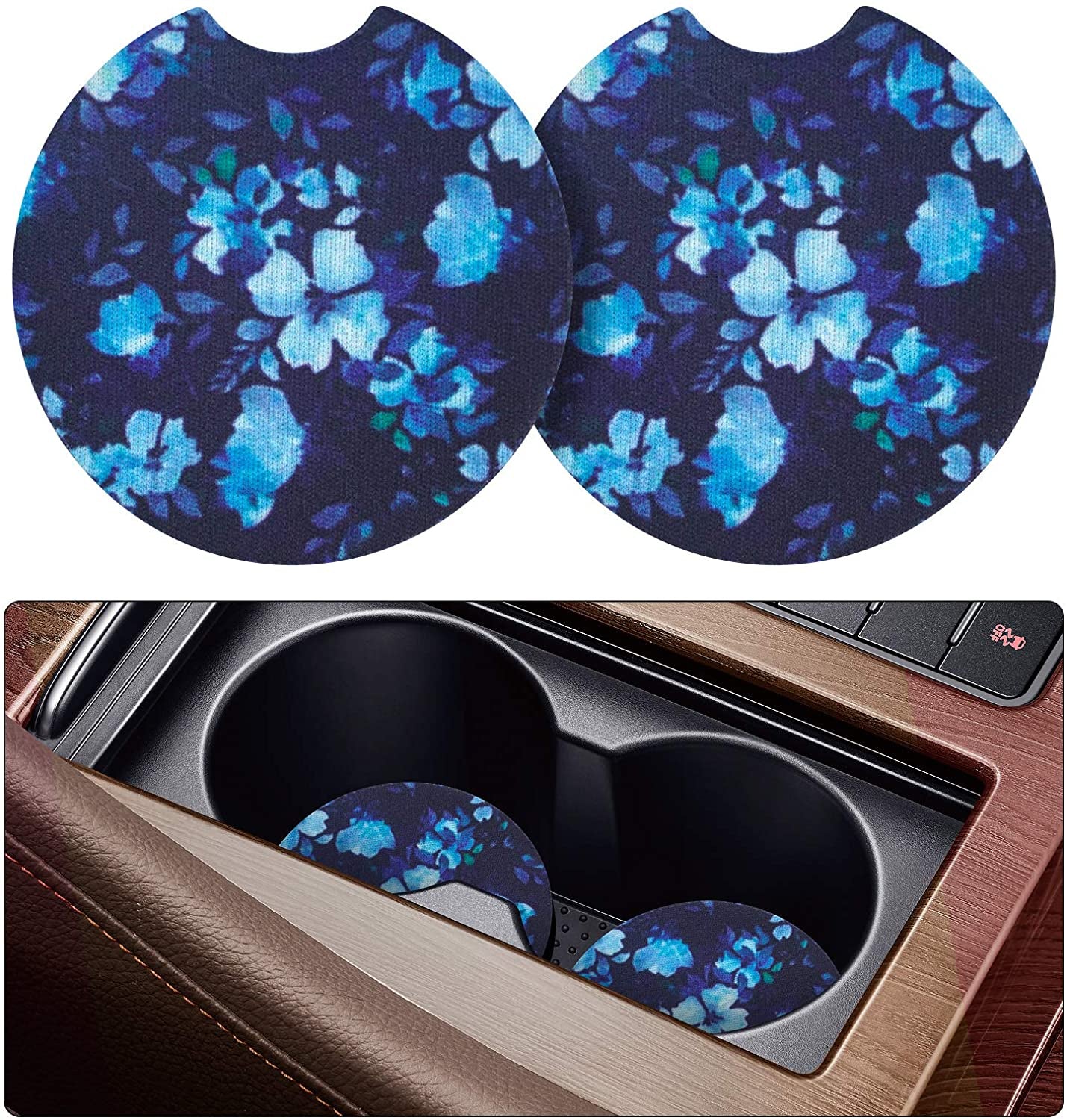  2 Pack Car Coasters for Cup Holders