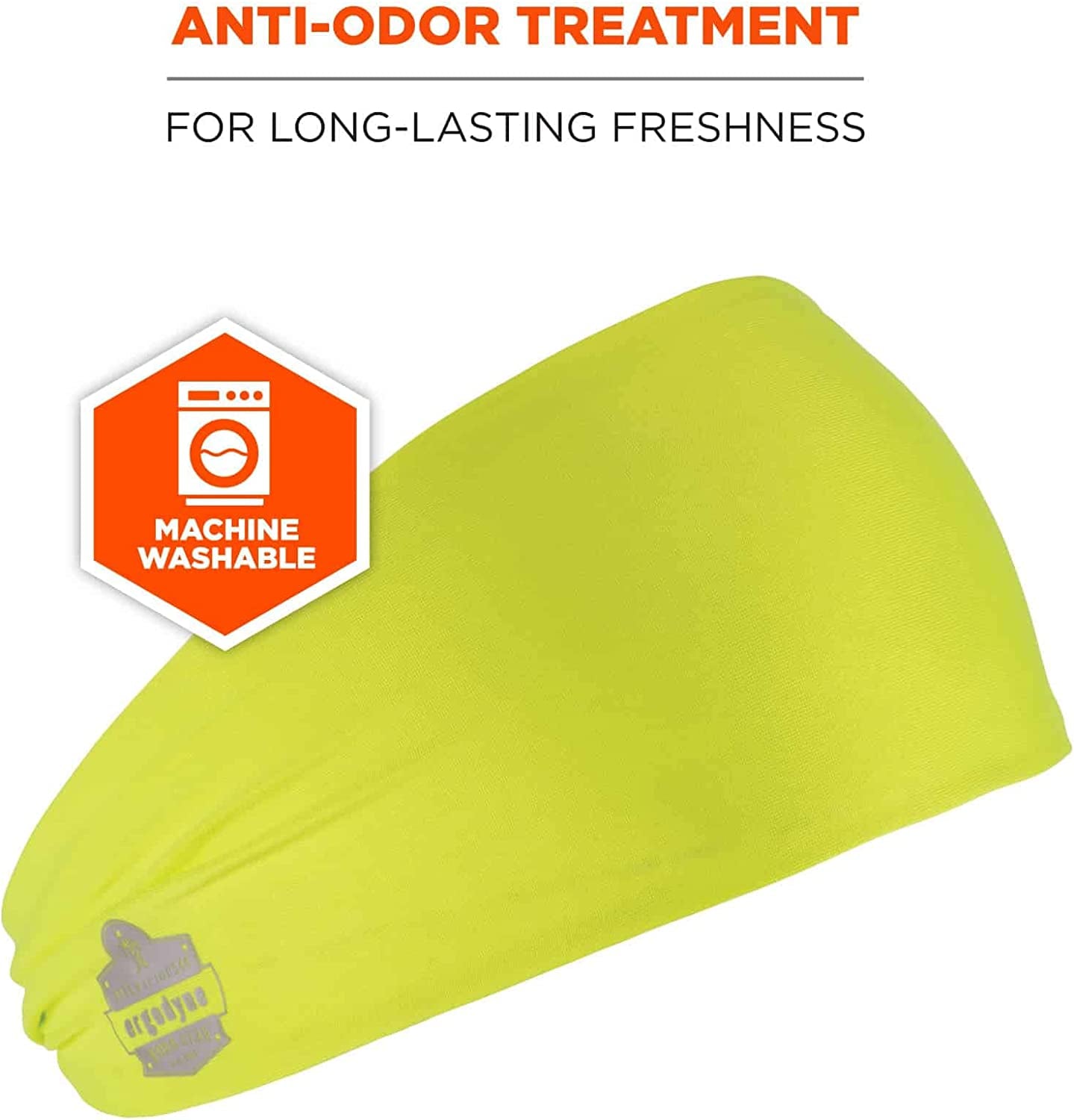 Ergodyne Chill Its 6634 Cooling Headband, Sports Headbands for Men and Women, Moisture Wicking, Lime