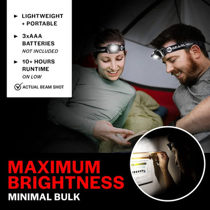 2-Pack LED Headlamp, Adjustable Headband with 7 Modes