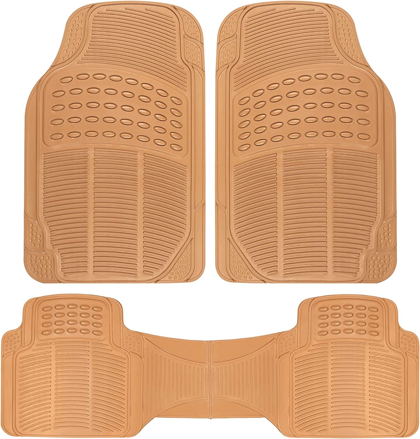  2 Piece Front Heavy Duty Front & Rear Rubber Floor Mats 