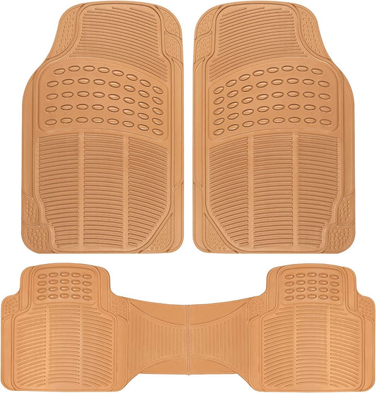  2 Piece Front Heavy Duty Front & Rear Rubber Floor Mats 