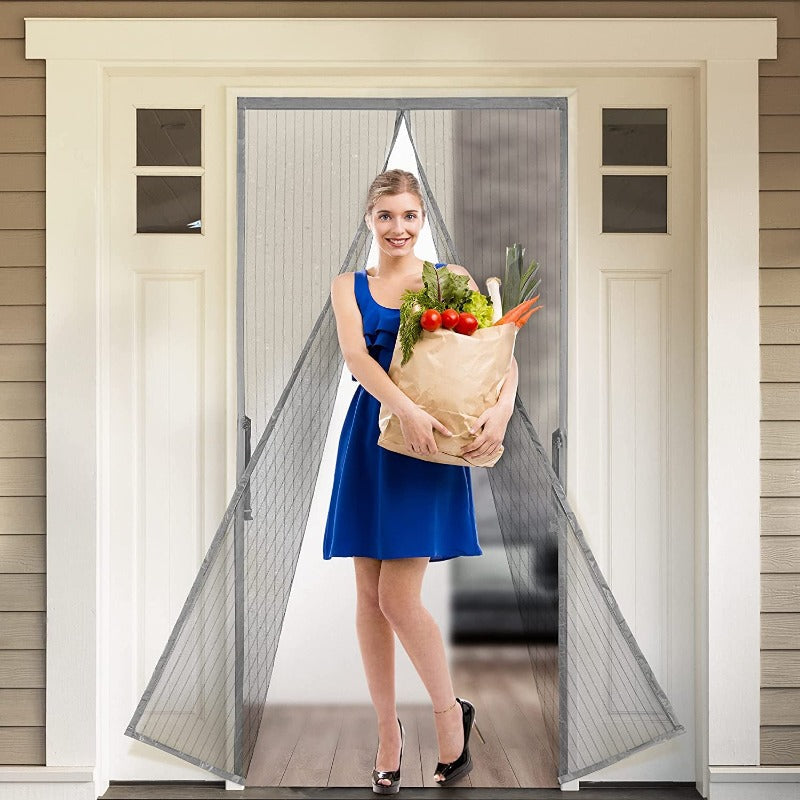 Magnetic Screen Door Heavy-Duty Reinforced Hands-Free Mesh Curtain, Pet-Friendly, Keeps Out Bugs