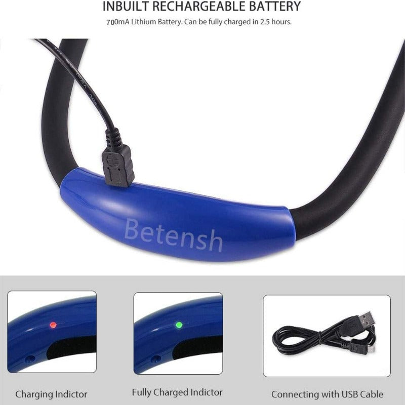Rechargeable LED Book Light, Neck Hug, Hands-Free,  Super Flexible, 3 Adjustable Brightness Levels
