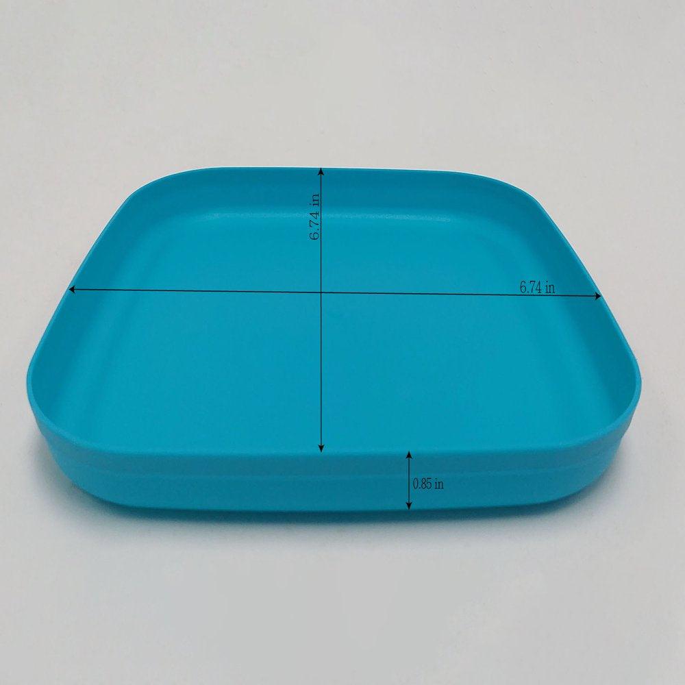 24 Piece Plastic Square Blue Dinnerware Set (Service for 4)