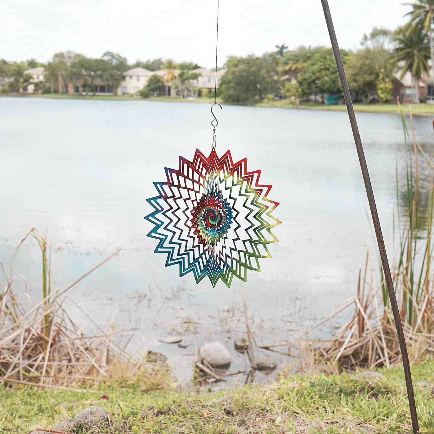  Kinetic Wind Spinner for Yard and Garden Wind Spinner Outdoor Metal Large Hanging Plantary Decor 3D Garden Art Wind Sculpture Spinners Kinetic Art Garden Decorations