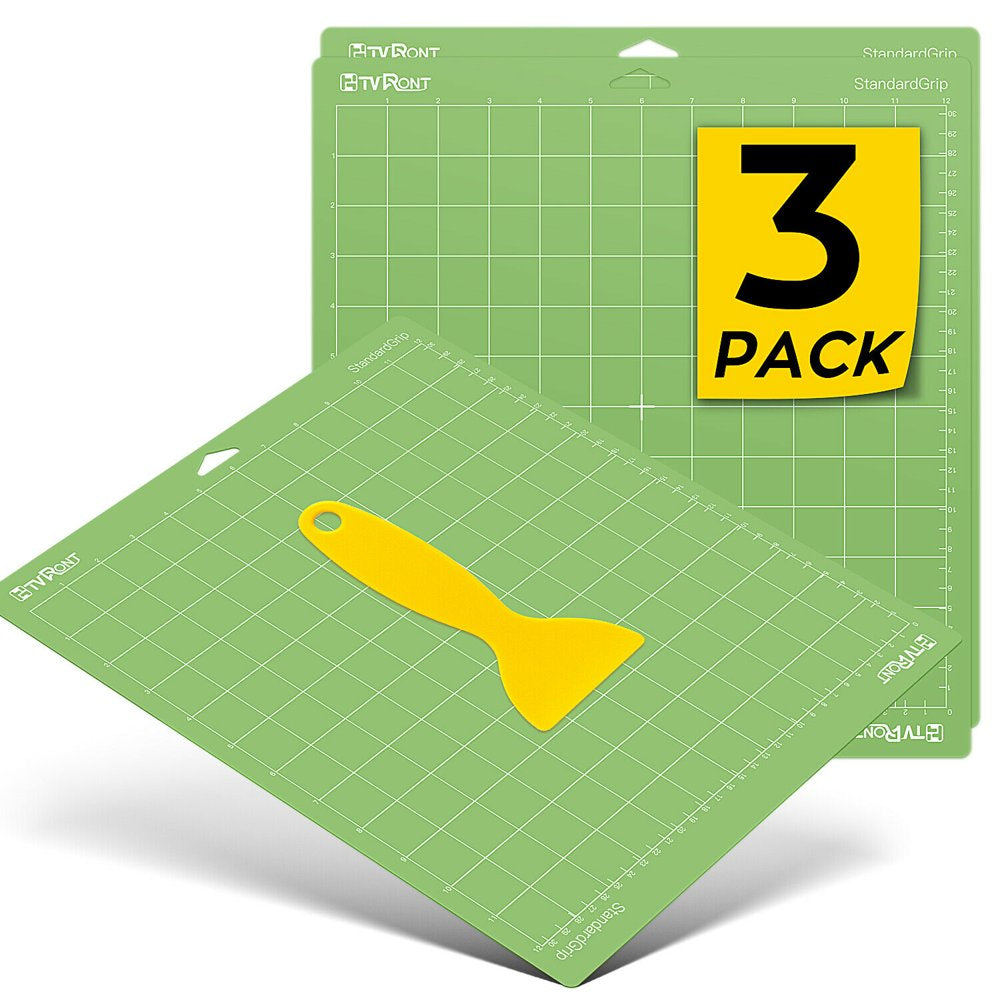 3 Pack Cutting Mat 12X12(Standardgrip,Lightgrip,Stronggrip,Fabricgrip) for Cricut Explore Air 2/Air/One,Variety Adhesive Sticky Cutting Mats Accessories for Cricut