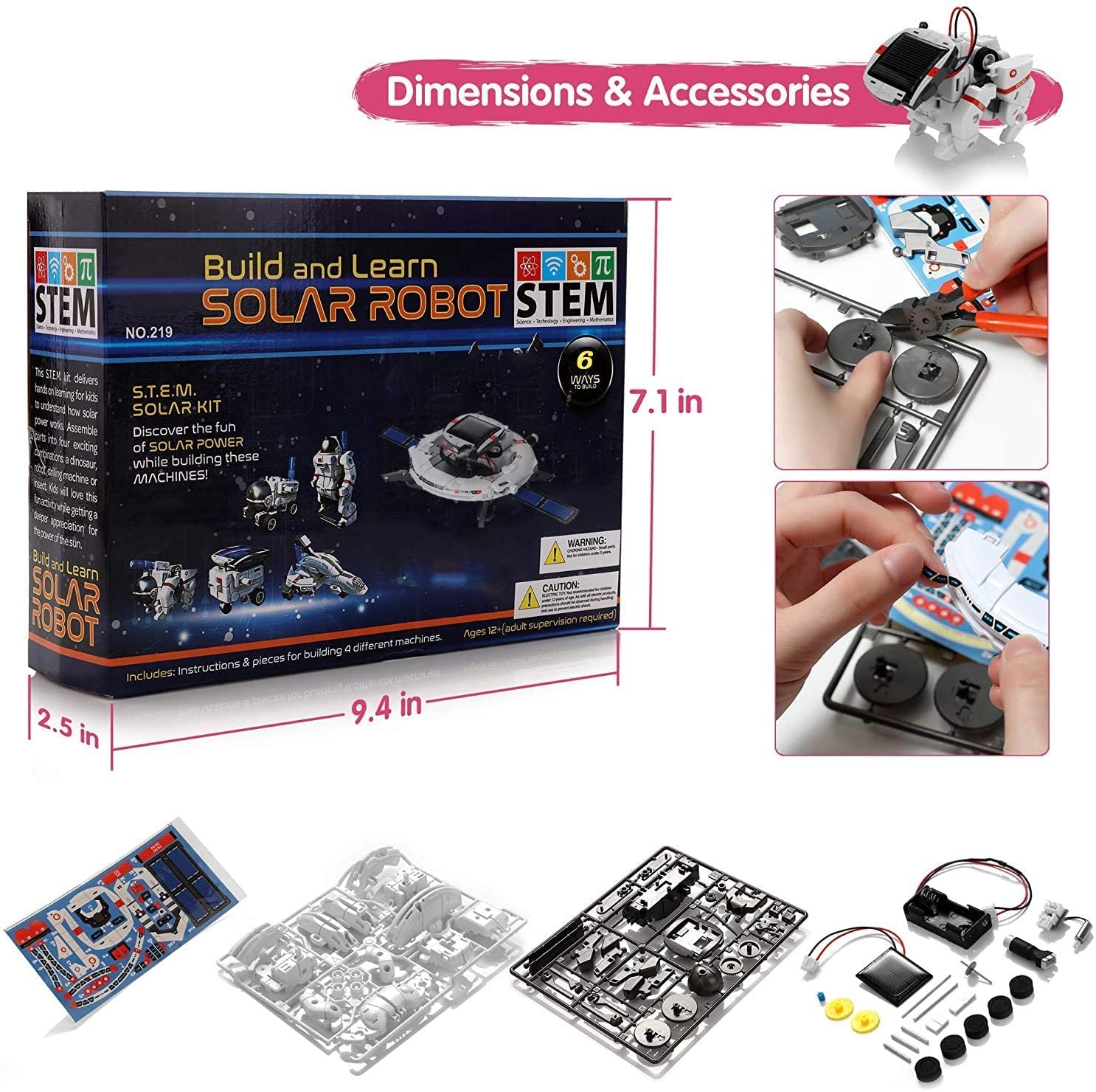 Solar Robot STEM Learning Kits Educational Space Moon Exploration