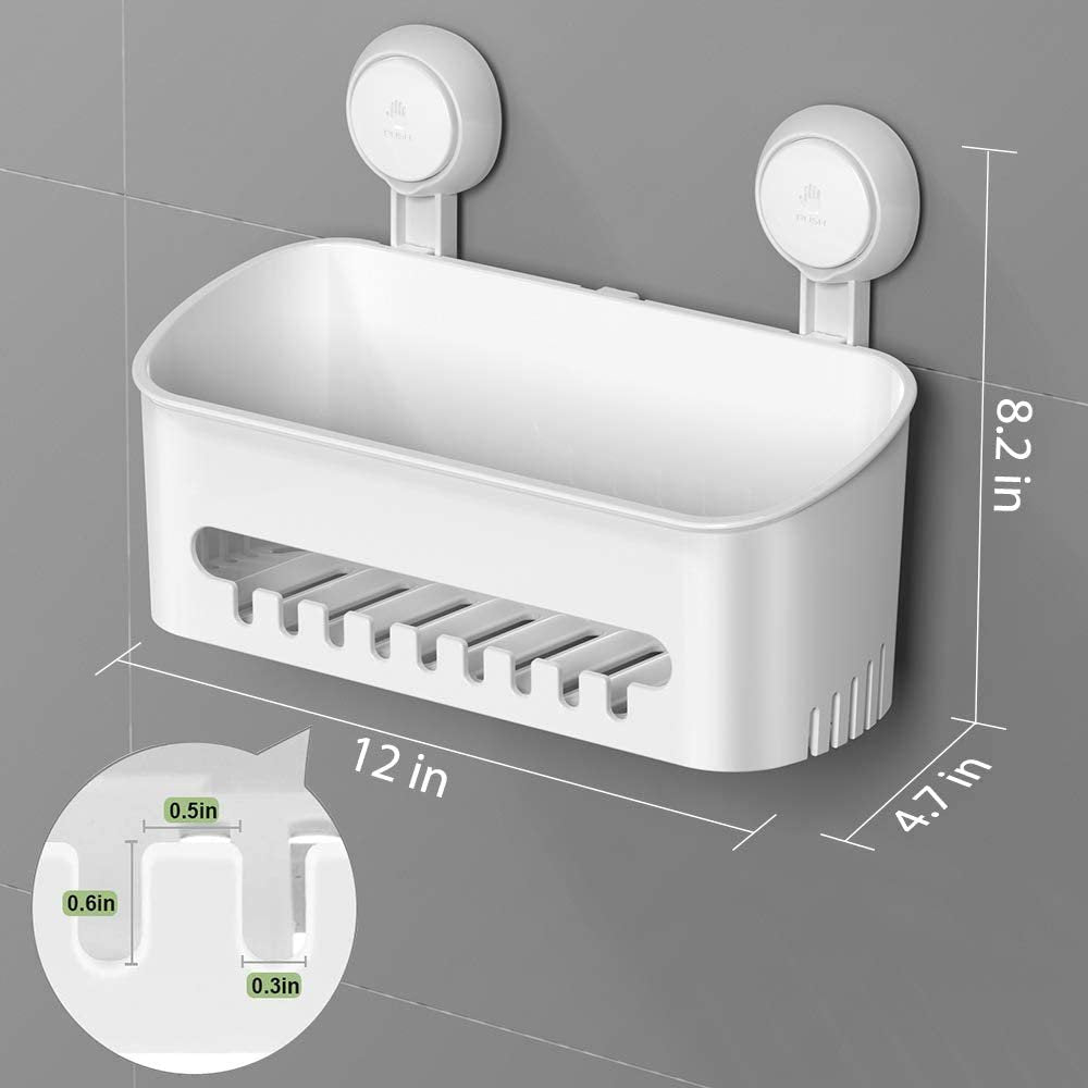 Shower Caddy,  Waterproof Shower Caddy Suction Cup No-Drilling Removable Shower Shelf Powerful Heavy Duty Hold up to 22Lbs